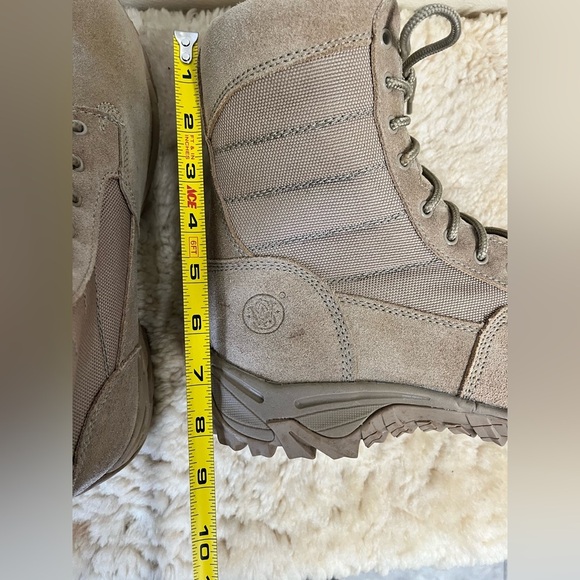 Smith and Wesson Tactical Desert Combat Boots Men Size 10 Tan Suede Lace Up - Picture 6 of 10